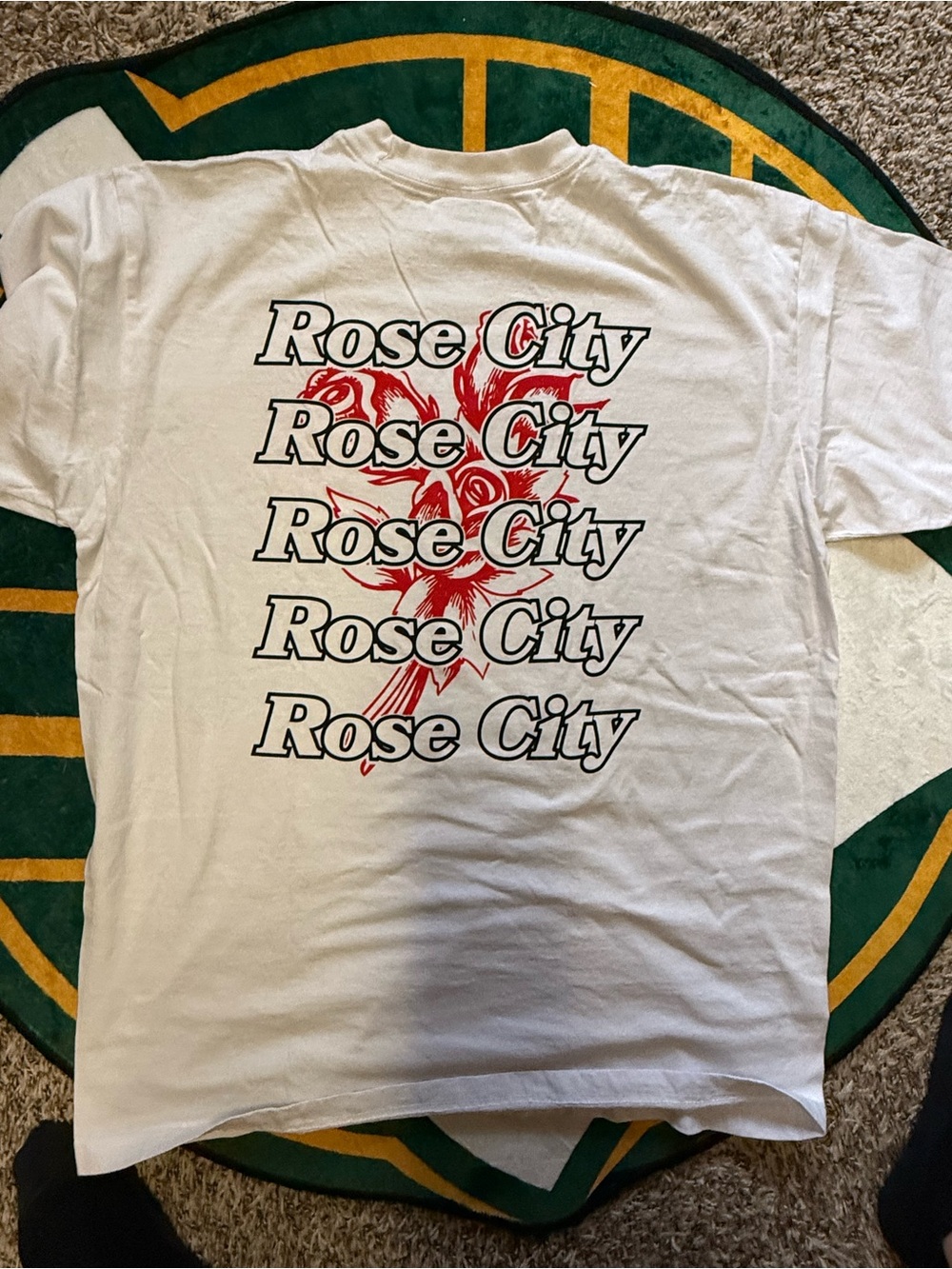 Portland Gear Rose City Graphic Tee - White with Red and Black Print